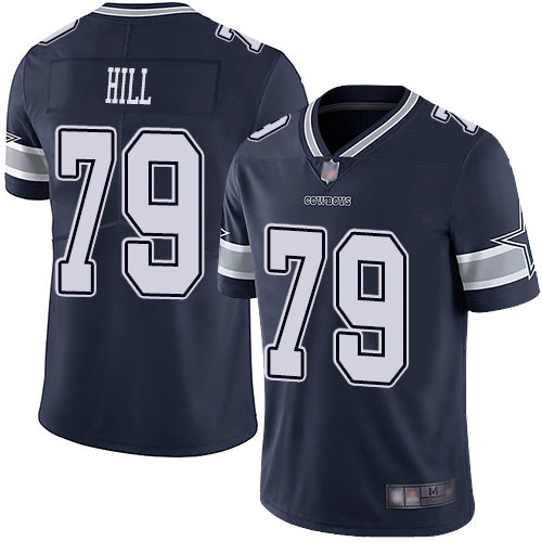 Custom Cowboys #79 Trysten Hill Navy Blue Team Color Men’s Stitched Football Vapor Untouchable Limited Jersey