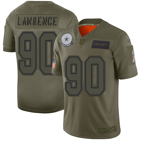 Custom Cowboys #90 Demarcus Lawrence Camo Men’s Stitched Football Limited 2019 Salute To Service Jersey