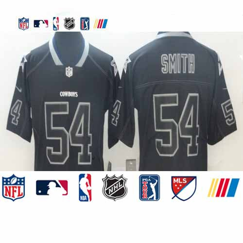 Custom Cowboys 54 Jaylon Smith Black Shadow Legend Limited Jersey