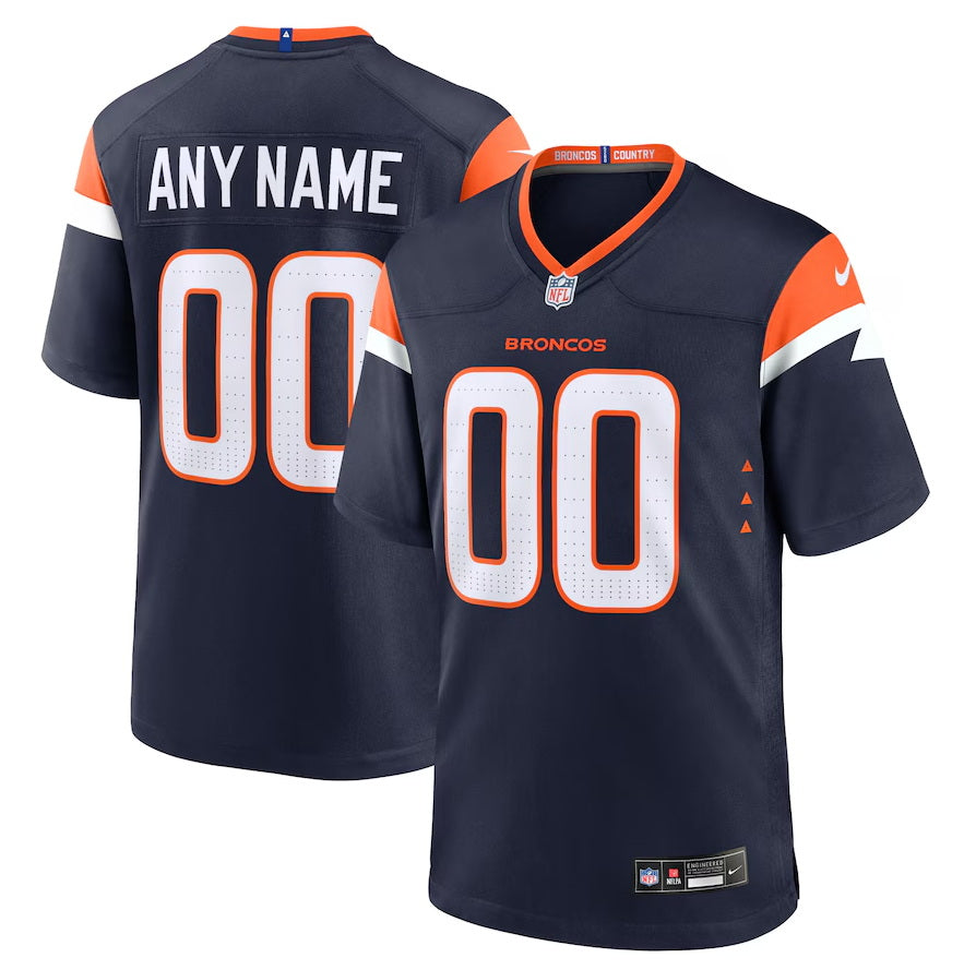Custom Custom Denver Broncos Alternate Game Jersey – Navy