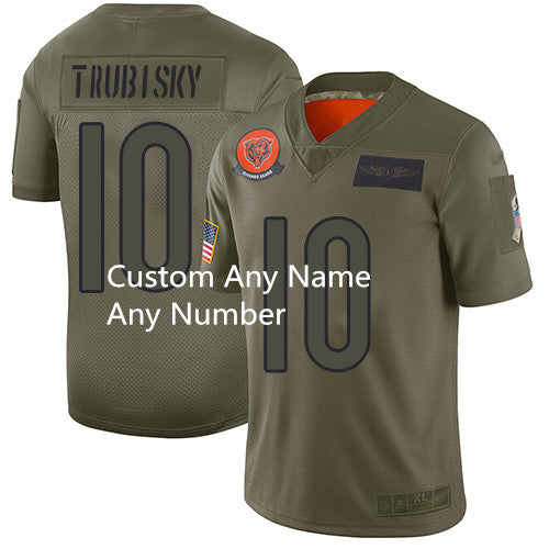 Custom Custom Men’s Bears Any name Any number Camo Football Limited 2019 Salute To Service Jersey