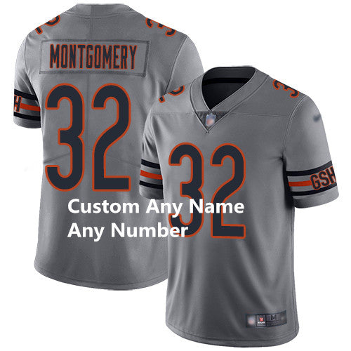 Custom Custom Men’s Bears Silver Stitched Football Limited Inverted Legend Jersey