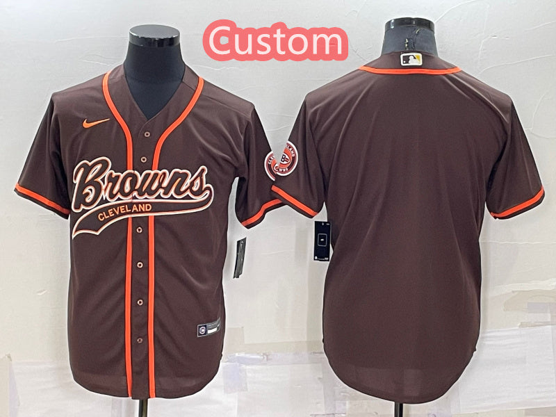 Custom Custom Men’s Cleveland Browns Brown Stitched Jersey