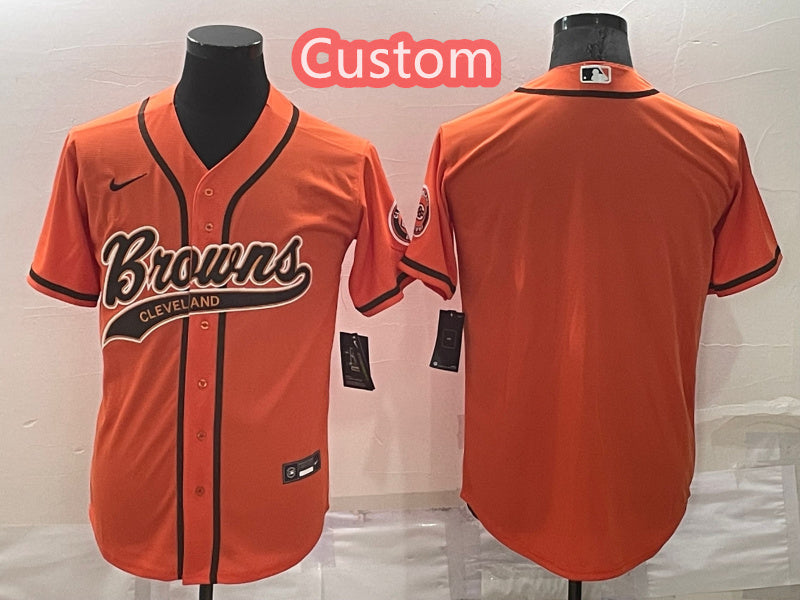 Custom Custom Men’s Cleveland Browns Orange Stitched Jersey