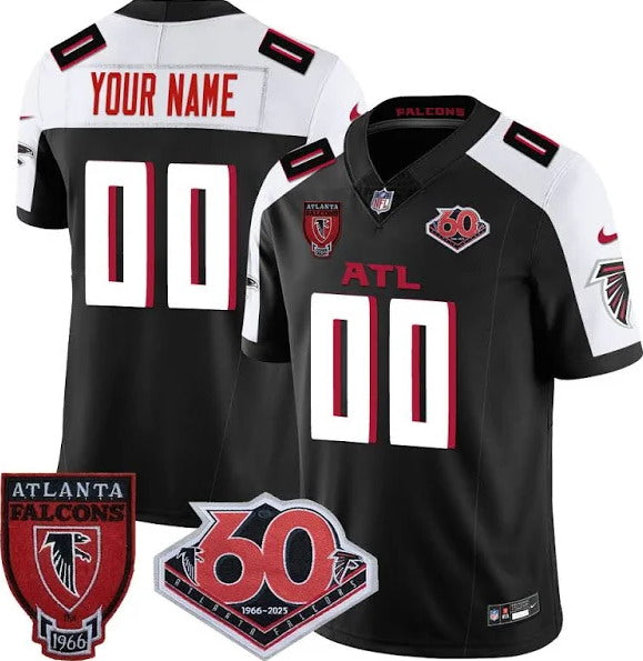 Custom Custom Men’s Atlanta Falcons 60th Season Vapor Limited Jerseys