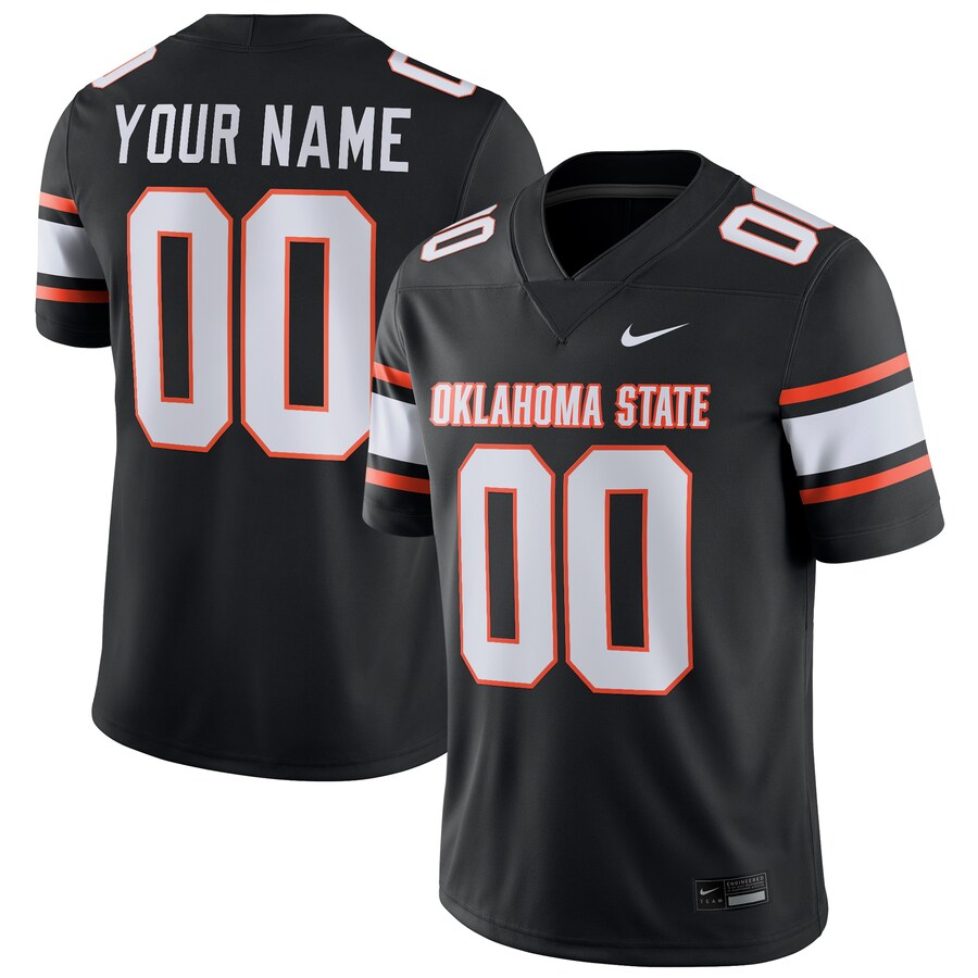 Custom Custom Oklahoma State Cowboys Alternate Game Jersey Black