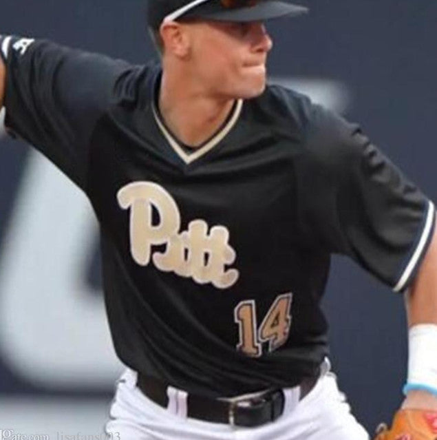 Custom Custom PITT Pittsburgh Panthers Black Baseball Jersey
