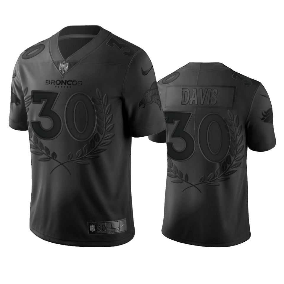 Custom Denver Broncos #30 Terrell Davis Men’s Black NFL MVP Limited Edition Jersey