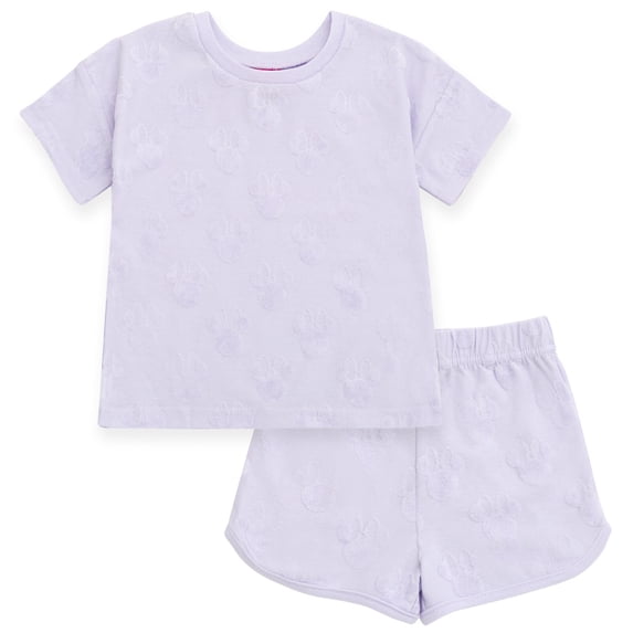 French Terry Drop Shoulder T-Shirt and Dolphin Shorts Outfit Set Infant to Little Kid