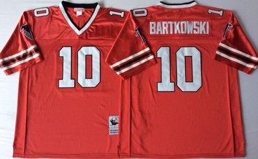 Custom Falcons 10 Steve Bartkowski Red Throwback Jersey