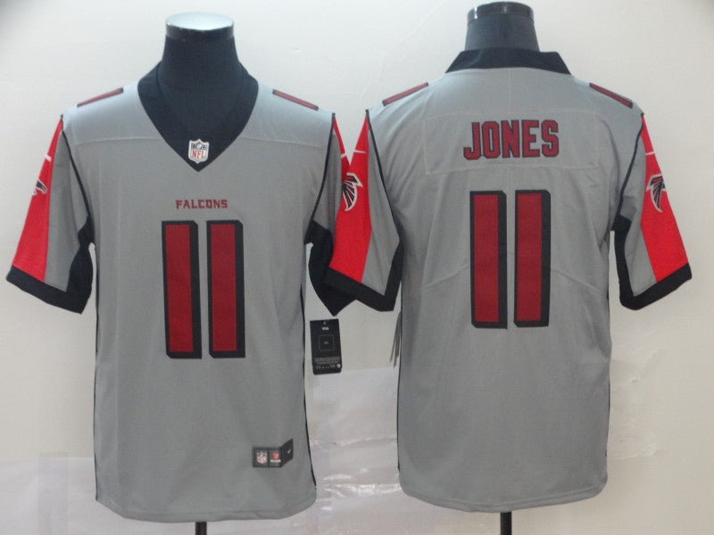 Custom Falcons 11 Julio Jones Gray Inverted Legend Limited Jersey