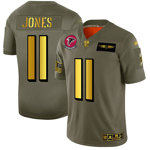 Custom Falcons #11 Julio Jones Camo Gold Men’s Stitched Football Limited 2019 Salute To Service Jersey