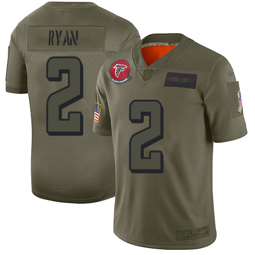Custom Falcons #2 Matt Ryan Camo Men’s Stitched Football Limited 2019 Salute To Service Jersey