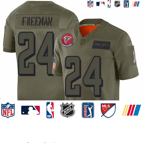 Custom Falcons #24 Devonta Freeman Camo Youth Stitched Football Limited 2019 Salute to Service Jersey