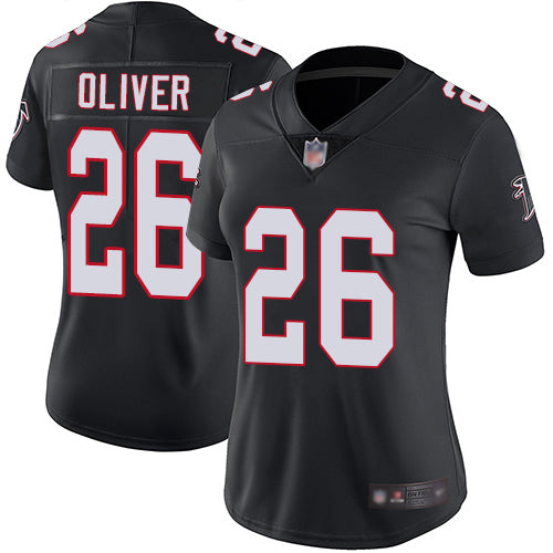 Custom Falcons #26 Isaiah Oliver Black Alternate Women’s Stitched Football Vapor Untouchable Limited Jersey