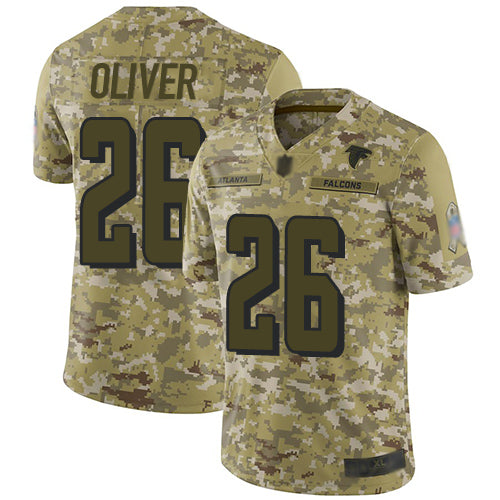 Custom Falcons #26 Isaiah Oliver Camo Men’s Stitched Football Limited 2018 Salute To Service Jersey