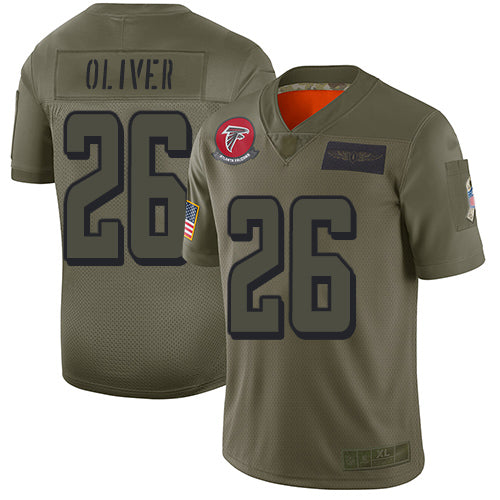 Custom Falcons #26 Isaiah Oliver Camo Men’s Stitched Football Limited 2019 Salute To Service Jersey