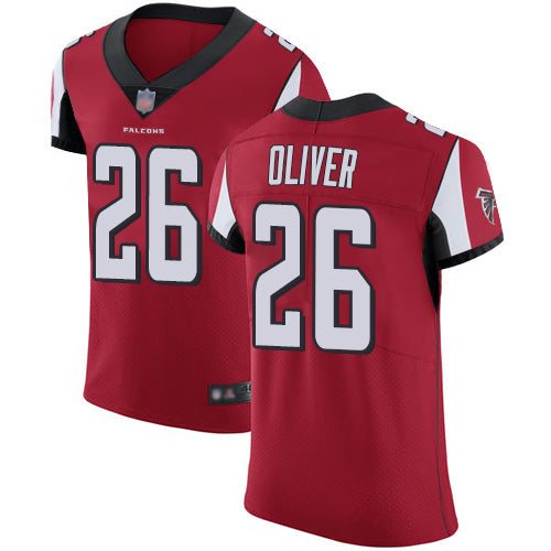 Custom Falcons #26 Isaiah Oliver Red Team Color Men’s Stitched Football Vapor Untouchable Elite Jersey