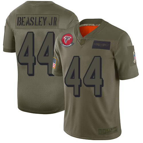 Custom Falcons #44 Vic Beasley Jr Camo Men’s Stitched Football Limited 2019 Salute To Service Jersey