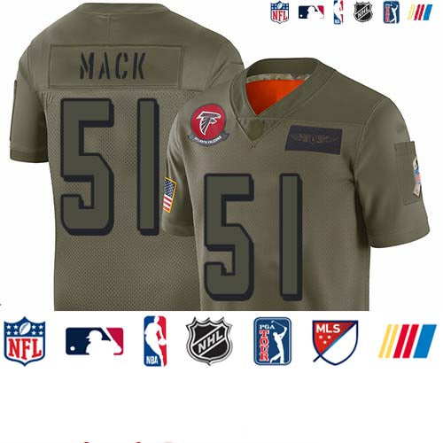 Custom Falcons #51 Alex Mack Camo Youth Stitched Football Limited 2019 Salute to Service Jersey