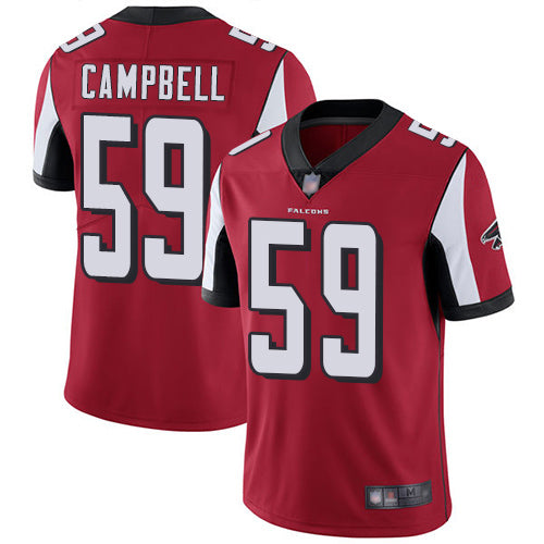 Custom Falcons #59 De’Vondre Campbell Red Team Color Men’s Stitched Football Vapor Untouchable Limited Jersey