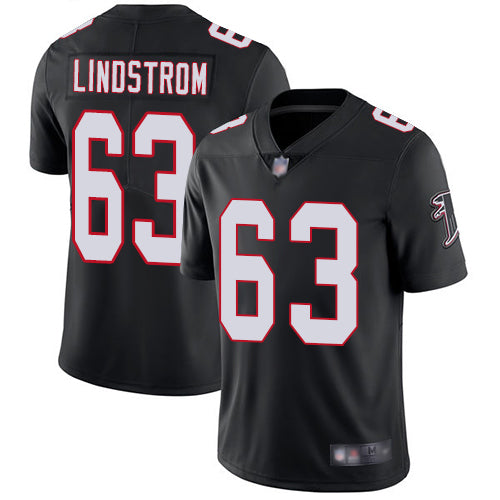 Custom Falcons #63 Chris Lindstrom Black Alternate Youth Stitched Football Vapor Untouchable Limited Jersey