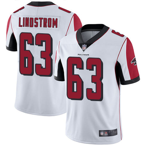 Custom Falcons #63 Chris Lindstrom White Youth Stitched Football Vapor Untouchable Limited Jersey