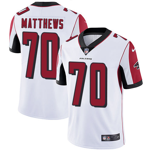 Custom Falcons #70 Jake Matthews White Youth Stitched Football Vapor Untouchable Limited Jersey