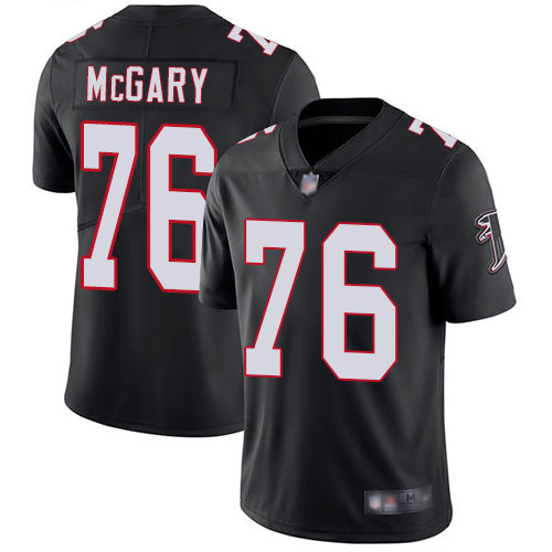 Custom Falcons #76 Kaleb McGary Black Alternate Men’s Stitched Football Vapor Untouchable Limited Jersey