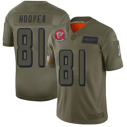Custom Falcons #81 Austin Hooper Camo Men’s Stitched Football Limited 2019 Salute To Service Jersey