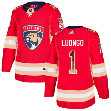Custom Florida Panthers 1 Roberto Luongo Red Drift Fashion  Jersey