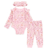 Harry Potter Hedwig Owl Ribbed Bodysuit, Jogger Pants and Headband 3 Piece Outfit Set Newborn to Infant
