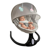 KFeng Bluetooth Electric Baby Swing with Remote - 4 Speeds,3 Positions,Music Speaker & Portable Design,Gray&Black