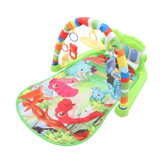 M Buder Multifunctional Baby Play Mat Infant Music Pedal Piano Fitness Mat Newborn Sensory Learning Toys Dinosaur Green 29.1 in / 74 cm