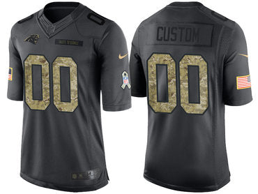 Custom MEN’S CAROLINA PANTHERS ANTHRACITE CUSTOMIZED CAMO 2016 SALUTE TO SERVICE JERSEY