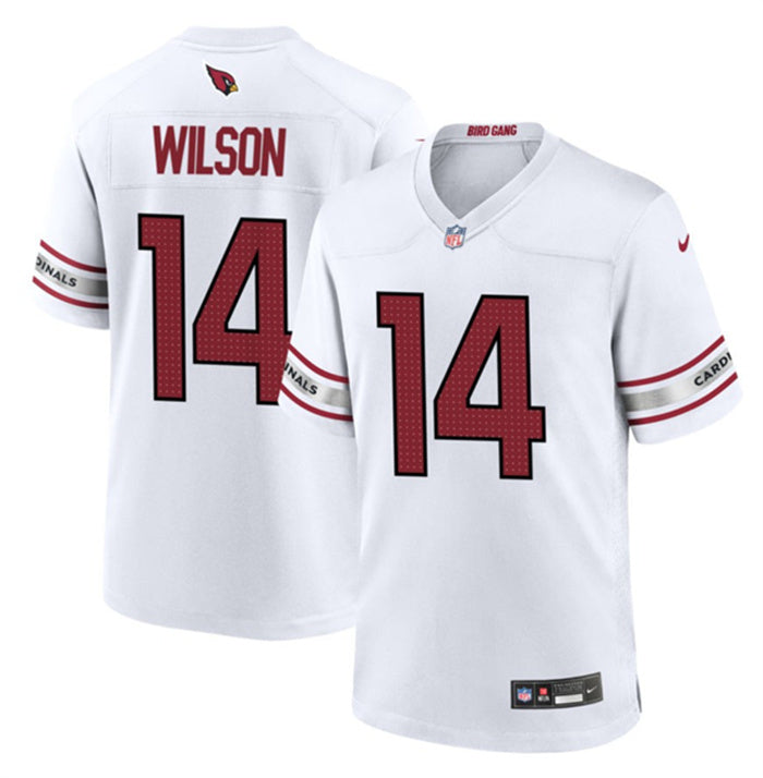 Custom Men’s Arizona Cardinals #14 Michael Wilson White Stitched Football Game Jersey