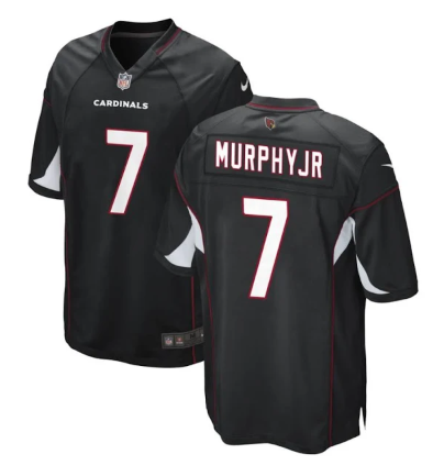 Custom Men’s Arizona Cardinals #7 Byron Murphy Jr. Black Stitched Game Jersey