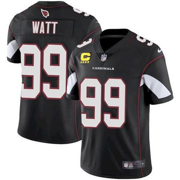 Custom Men’s Arizona Cardinals #99 J.J. Watt 2022 Black With 4-Star C Patch Vapor Untouchable Limited Stitched Jersey