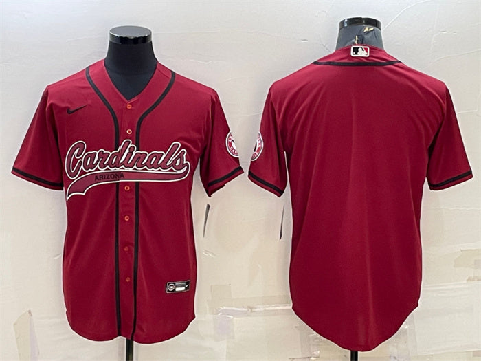 Custom Men’s Arizona Cardinals Blank Red With Patch Cool Base Stitched Baseball Jersey
