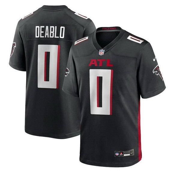 Custom Men’s Atlanta Falcons #0 Divine Deablo Black Stitched Game Jersey