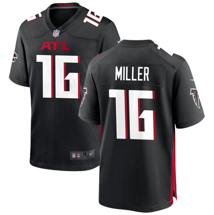 Custom Men’s Atlanta Falcons #16 Scott Miller New Black Stitched Game Jersey
