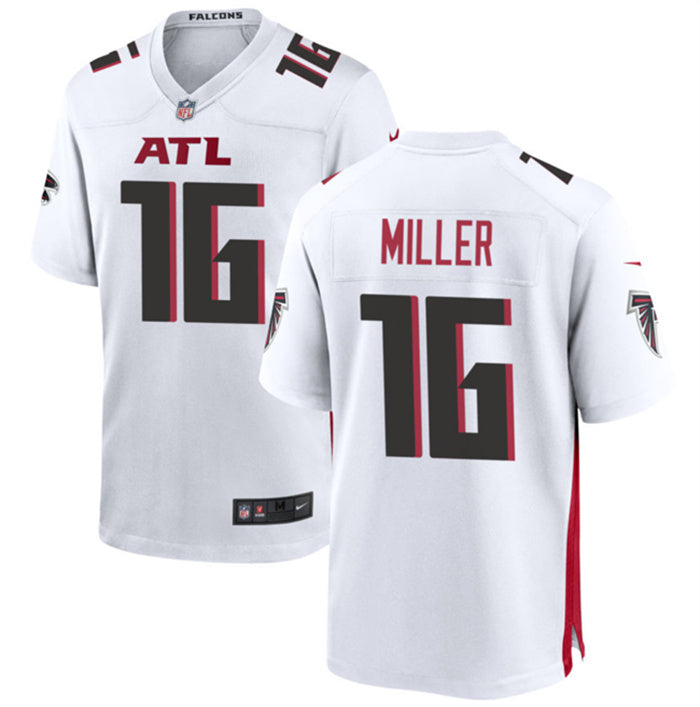 Custom Men’s Atlanta Falcons #16 Scott Miller White Limited Stitched Football Game Jersey