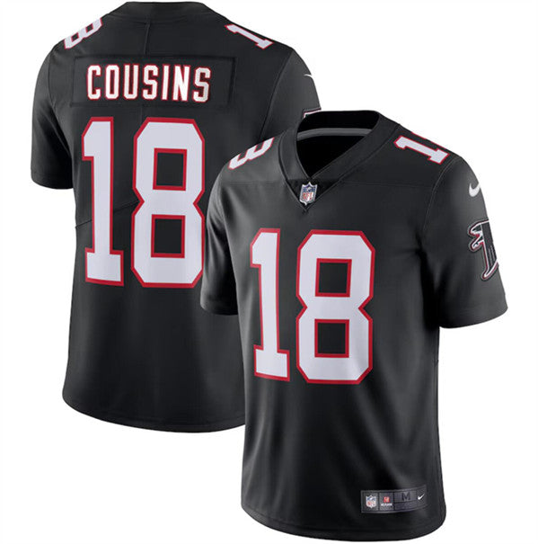 Custom Men’s Atlanta Falcons #18 Kirk Cousins Black Vapor Untouchable Limited Football Stitched Jerseys