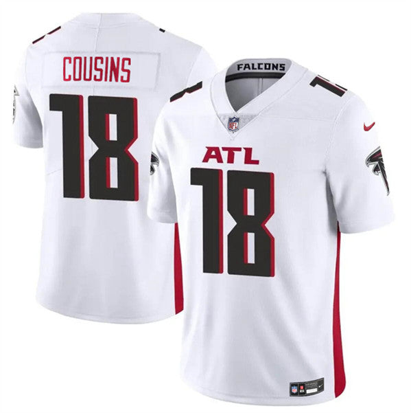 Custom Men’s Atlanta Falcons #18 Kirk Cousins White Vapor Untouchable Limited Football Stitched Jersey