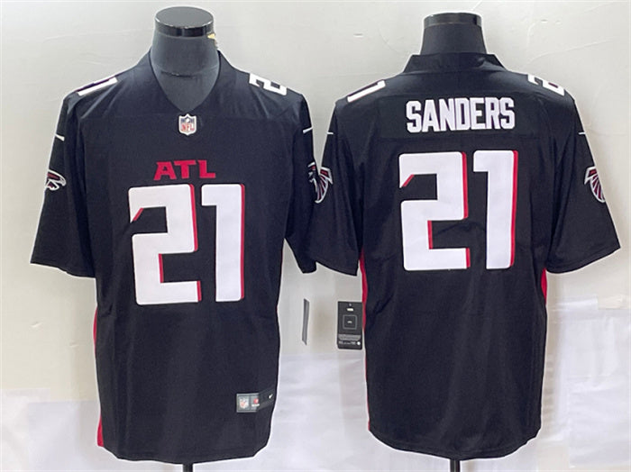 Custom Men’s Atlanta Falcons #21 Deion Sanders Black Vapor Untouchable Limited Stitched Jersey