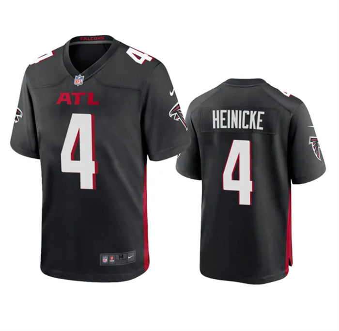 Custom Men’s Atlanta Falcons #4 Taylor Heinicke New Black Stitched Game Jersey