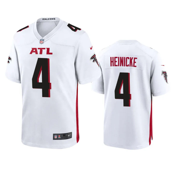 Custom Men’s Atlanta Falcons #4 Taylor Heinicke New White Stitched Game Jersey