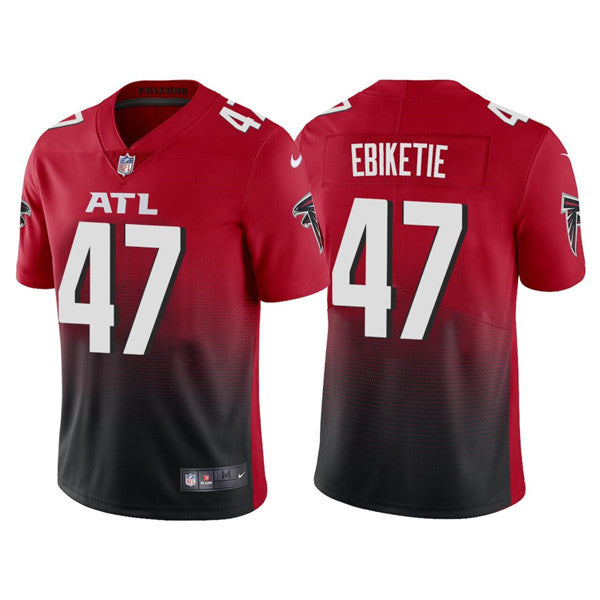 Custom Men’s Atlanta Falcons #47 Arnold Ebiketie Red Black Vapor Untouchable Limited Stitched Jersey