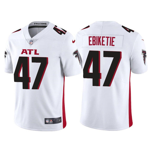 Custom Men’s Atlanta Falcons #47 Arnold Ebiketie White Vapor Untouchable Limited Stitched Jersey