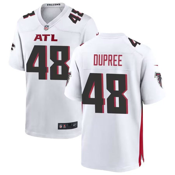 Custom Men’s Atlanta Falcons #48 Bud Dupree White Stitched Football Game Jersey